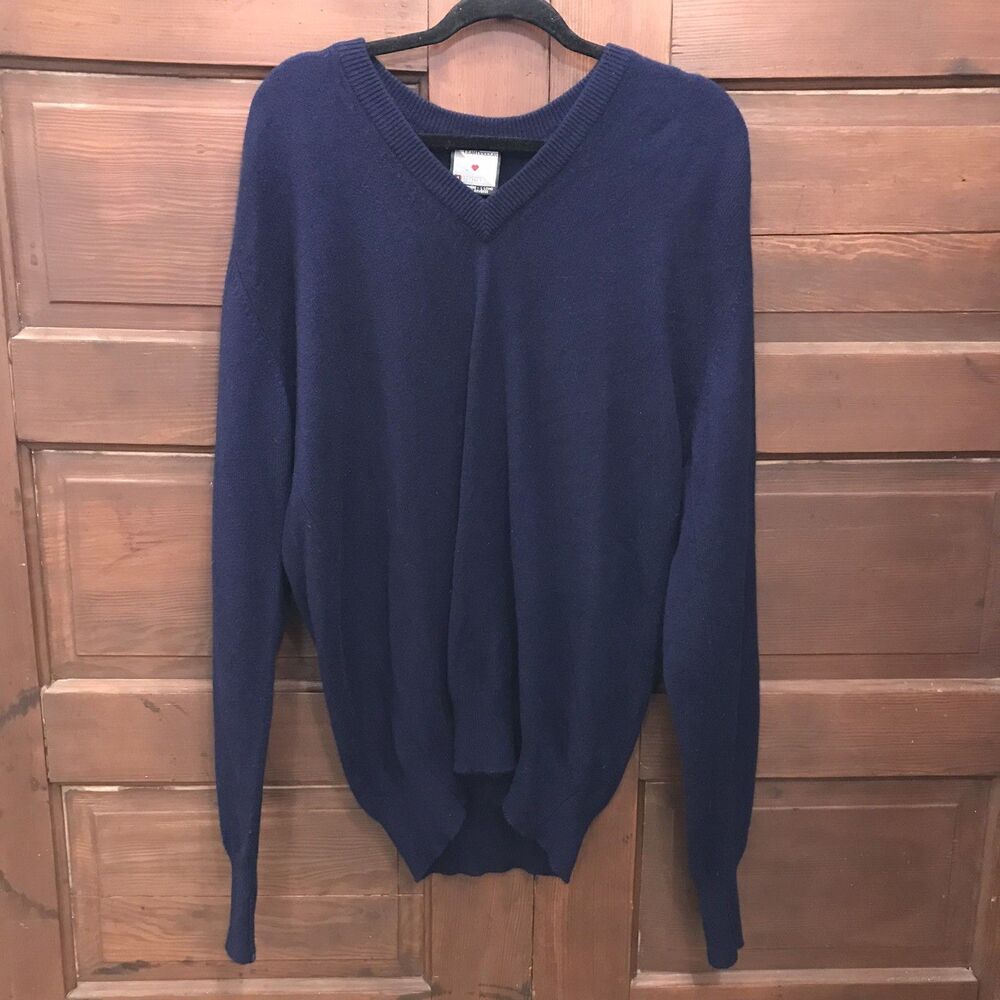 100% Cashmere Vtg Clan Douglas Scotland Nordstrom V-Neck Sweater Men’s L Long